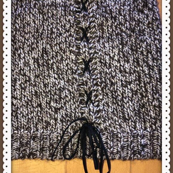 Apanage Collection Women Dark Gray/Light Gray  Blended Merino Knitted Vest Sz M - Picture 8 of 9